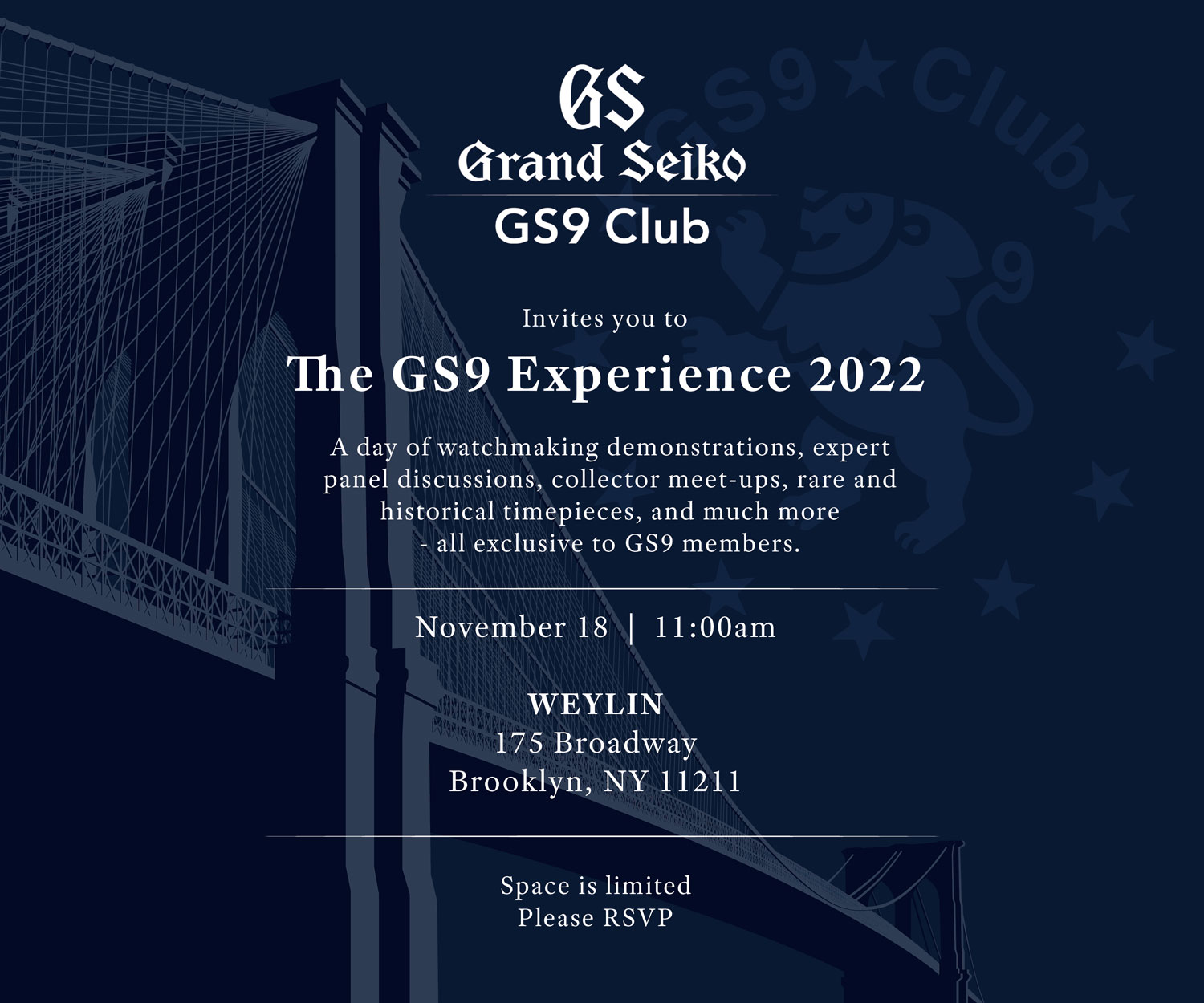 The GS9 Experience 2022 - You're Invited! | GS9 Club | Grand Seiko : GS9  Club | Grand Seiko