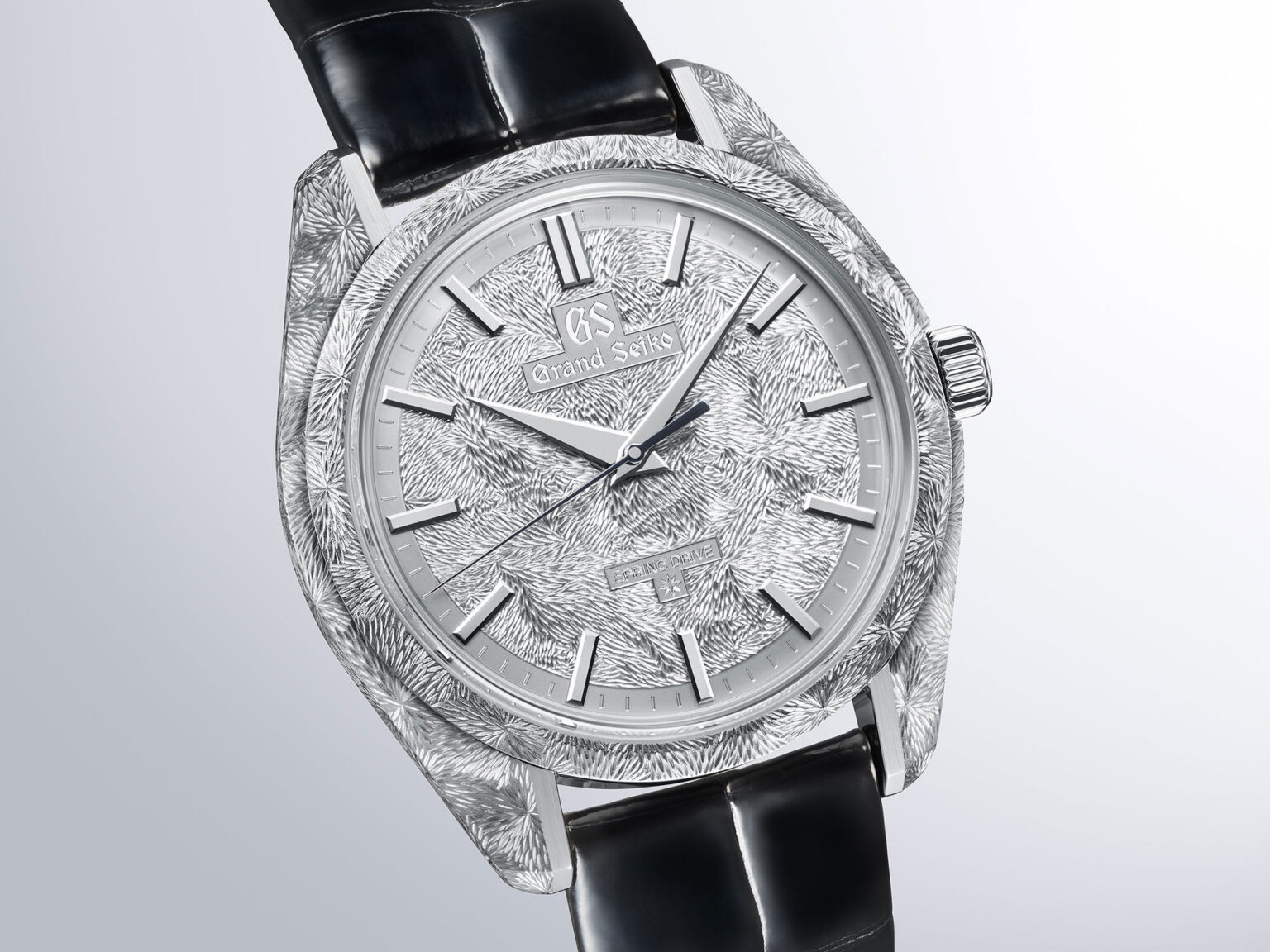 Grand Seiko Masterpiece Hand-engraved Manual-winding Spring Drive Mystic Waterfall SBGZ011 dial